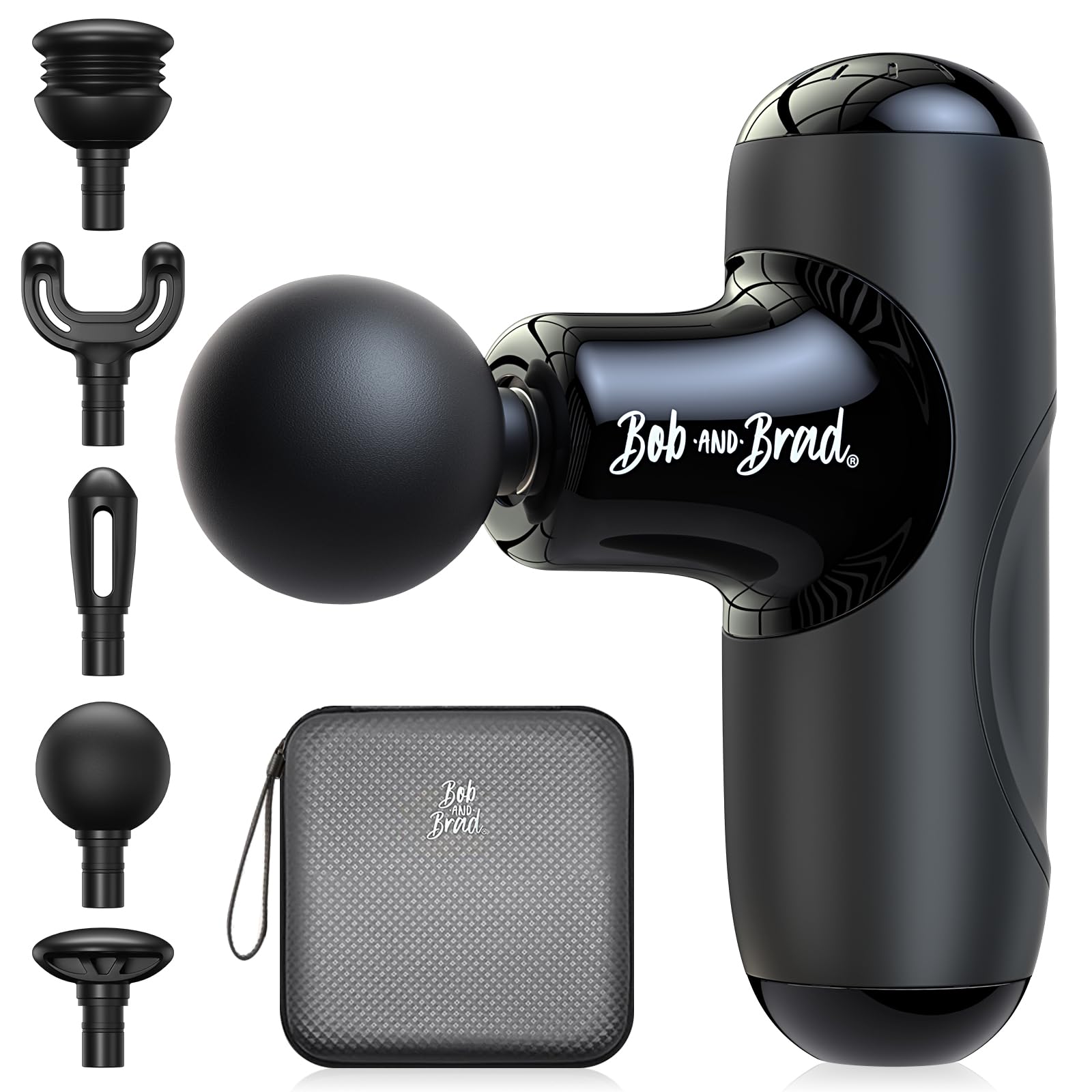 BOB AND BRAD Q2 Mini Massage Gun, Pocket-Sized Deep Tissue Massager Gun, Portable Percussion Muscle Massager Gun - Black