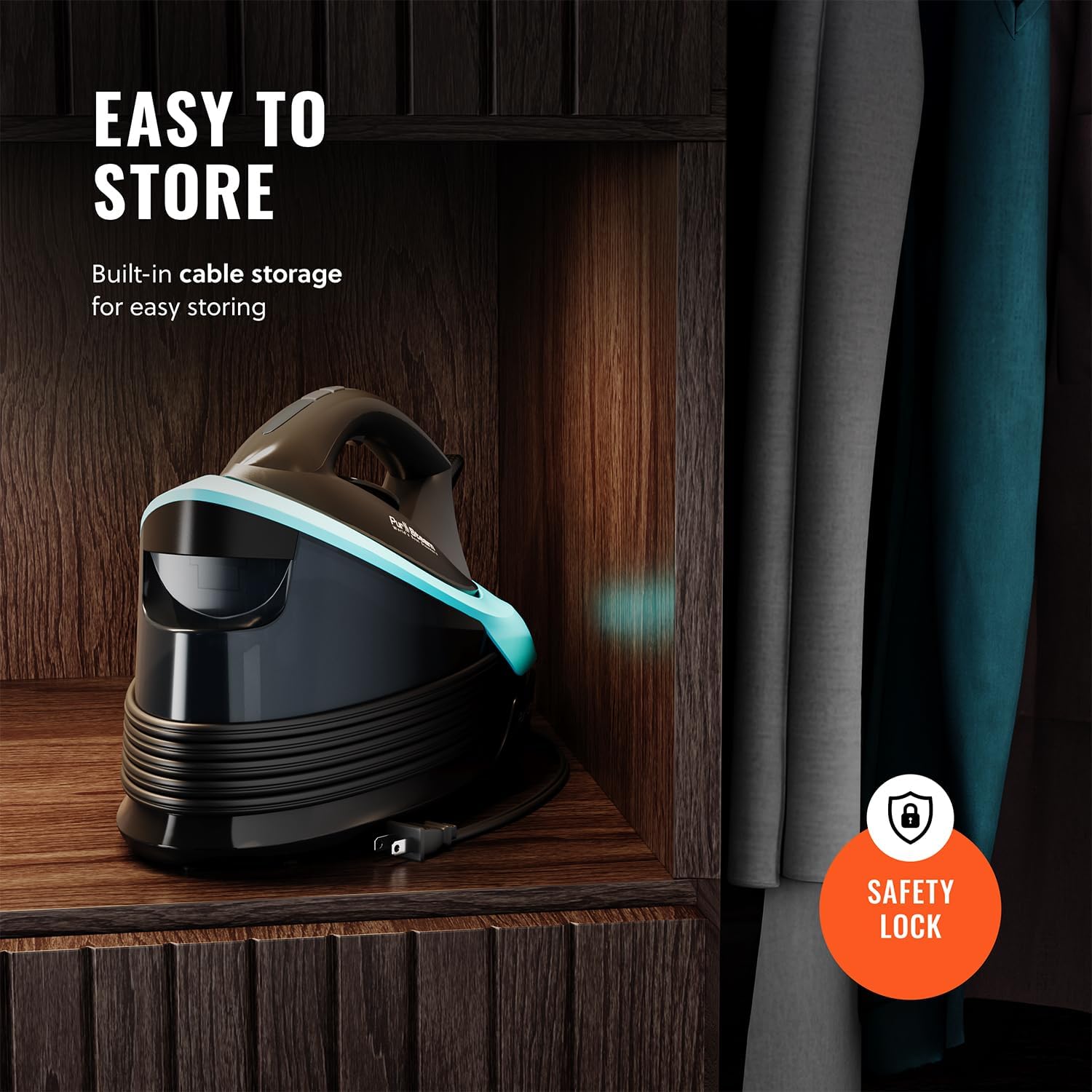 Pursteam World's Best Steamers - Station Max Ceramic Soleplate Steam Iron for Clothes 1500W, 50.7oz Removable Water Tank