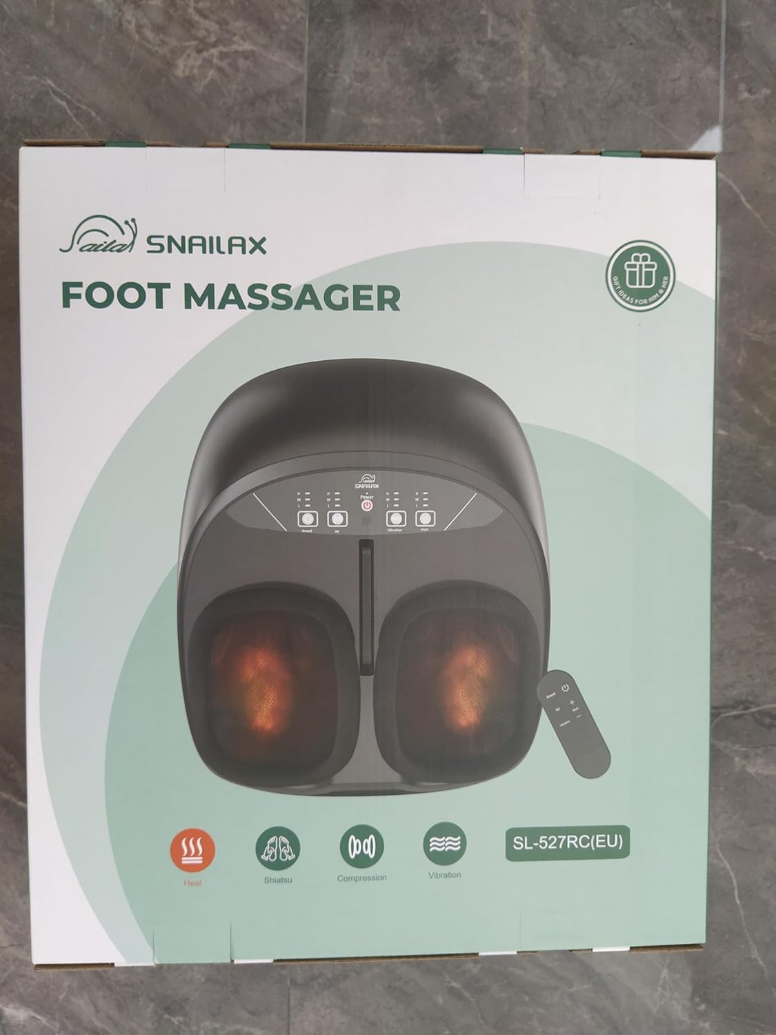 Snailax Foot Massager with Heat, FSA HSA Eligible, Kneading, Compression, Vibration, Shiatsu Feet Massage Machine