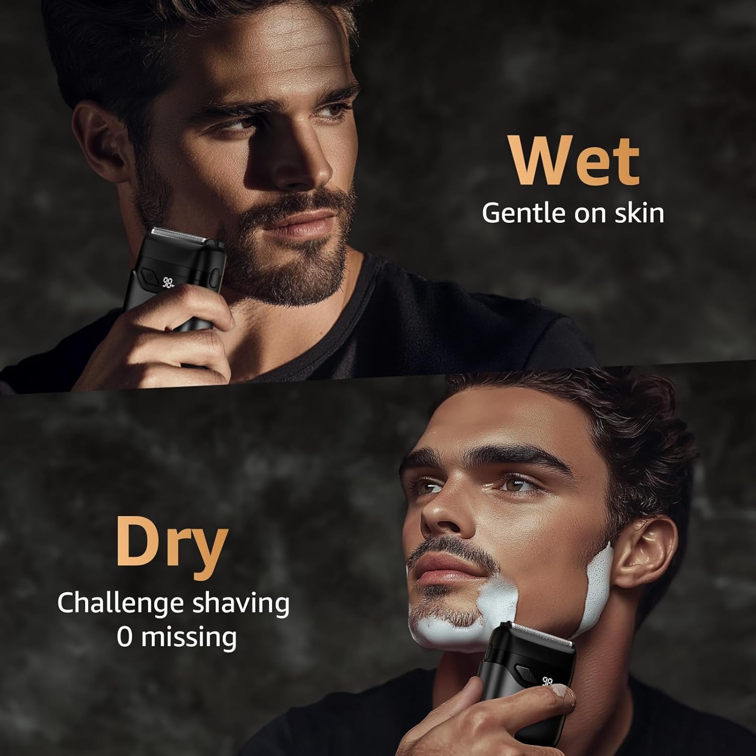 Mbzoey Electric Foil Shavers for Men, Mini Electric Razor, Compact Face Shaver, LED Display, USB-C Fast Rechargeable