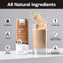 Slate Milk, Iced Coffee - Energy Variety Pack - Caramel Latte, Mocha Latte, Vanilla Latte - 175mg Caffeine, Lactose Free