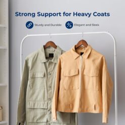 SereneLife 50-Pack Wooden Coat Hangers – Durable Suit Hangers with 360° Swivel Hook & Notches (Vintage)