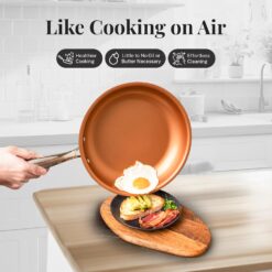Gotham Steel 12 Pc Ceramic Pots and Pans Set Non Stick, Kitchen Cookware Sets, Pot and Pan Set - Copper