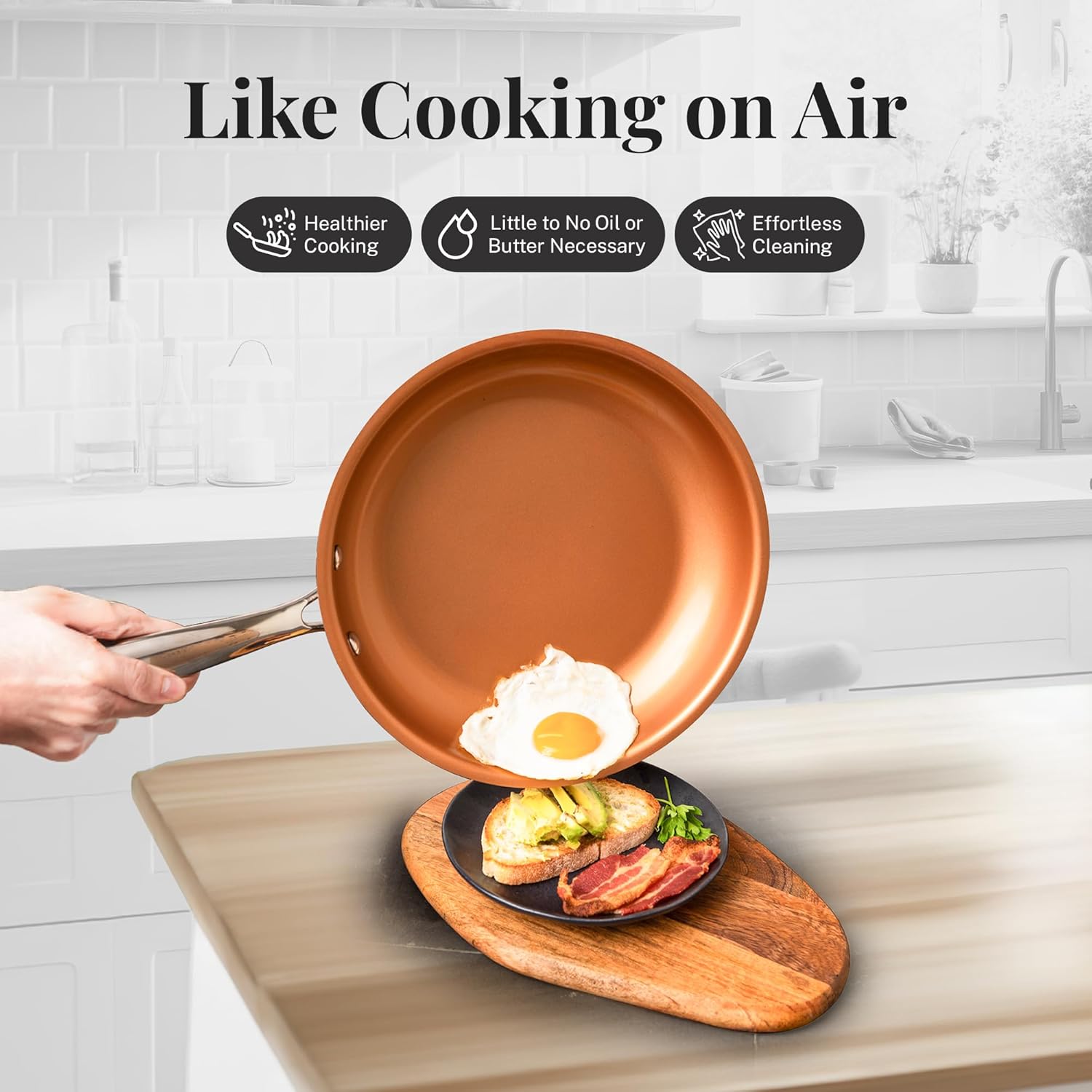 Gotham Steel 12 Pc Ceramic Pots and Pans Set Non Stick, Kitchen Cookware Sets, Pot and Pan Set - Copper