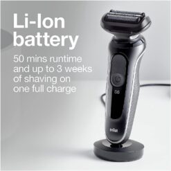 Braun Electric Razor for Men, Waterproof Foil Shaver, Series 5 5050cs, Wet & Dry Shave, Blue