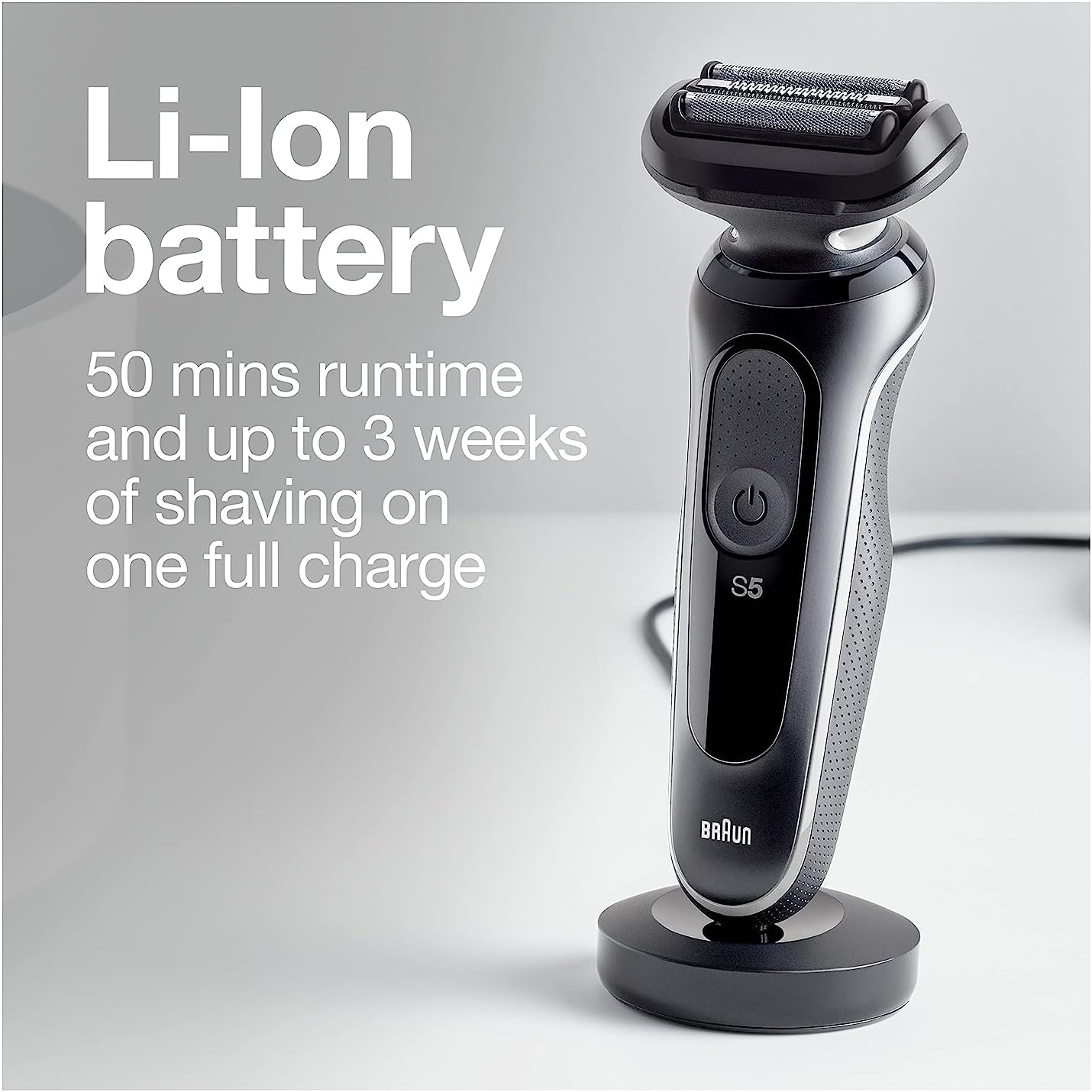 Braun Electric Razor for Men, Waterproof Foil Shaver, Series 5 5050cs, Wet & Dry Shave, Blue