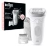 Braun Epilator Silk-épil 7, Hair Removal Device, Women Shaver & Trimmer, Wet and Dry, Wide Head, SE7-041, Silver