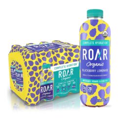 ROAR Complete Hydration Organic - Electrolyte Drinks Loaded with Vitamins C, B5, B12 - Blackberry Lemonade - 12 pc