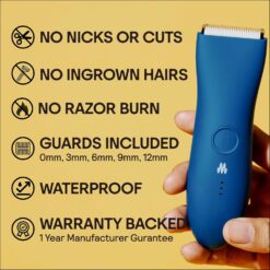 MERIDIAN Body Hair Trimmer for Men, Pubic Hair Trimmer Balls, Body Shaver for Men Groin Safe, Electric Ball Shavers - Ocean