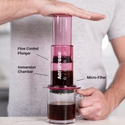 AeroPress Clear Pink Coffee Press – 3 In 1 Brew Method Combines French Press, Espresso, Pink