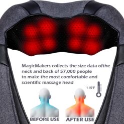 Mirakel Shiatsu Neck & Back Massager with Heat - Deep Tissue Neck, Back & Shoulder Pain Relief