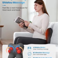 BOB AND BRAD Back Massager with Heat and Remote, EZBack Plus Neck Massager for Pain Relief Deep Tissue
