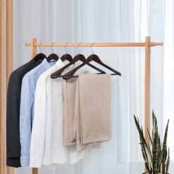 Nature Smile Luxury Mahogany Wooden Suit Hangers - 6 Pack - Wood Coat Hangers, Jacket Outerwear Shirt Hangers