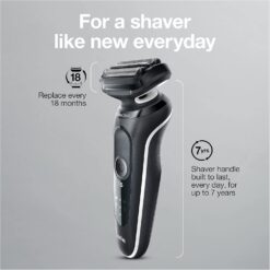 Braun Electric Razor for Men, Waterproof Foil Shaver, Series 5 5050cs, Wet & Dry Shave, Blue