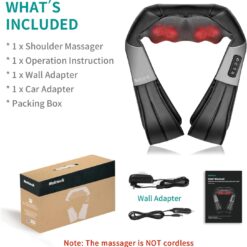 Shiatsu Neck and Back Massager with Soothing Heat, Nekteck Electric Deep Tissue 3D Kneading Massage Pillow