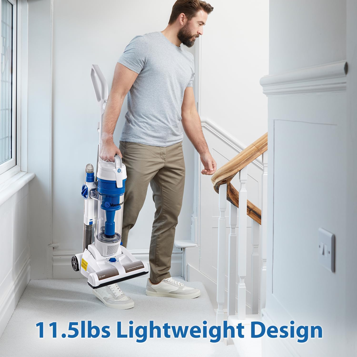 Vacmaster Upright Vacuum Cleaner Power Suction Bagless Vacuum Cleaner Portable Floor Cleaner