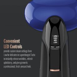 Conair 2-in-1 Handheld Steamer and Iron for Clothes, Turbo ExtremeSteam 1875W Garment Steamer and Clothing Iron,Black / Blue