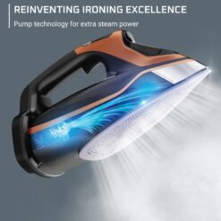 Rowenta Iron Steam Force Pro Steam Iron for Clothes 1850 watts, 5 presets Smart Screen, Stainless Steel Soleplate, Black Copper