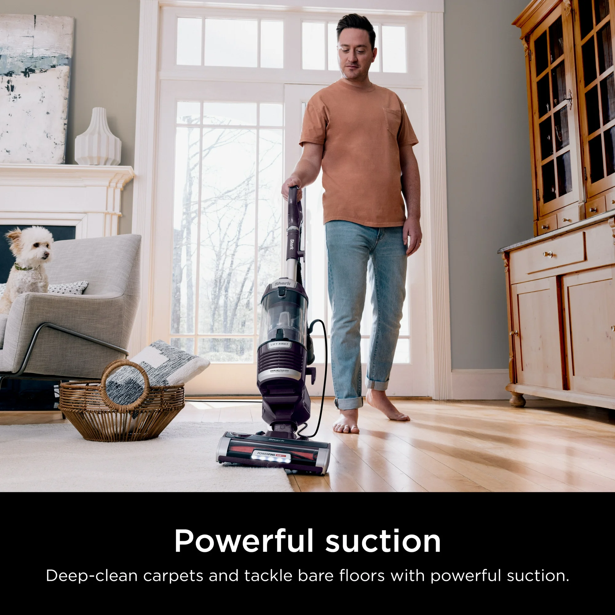 Shark Lift-Away with PowerFins HairPro & Odor Neutralizer Technology Upright Multi Surface Vacuum, ZD550