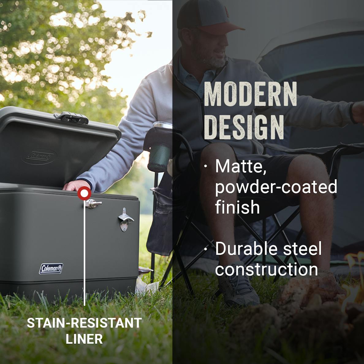 Coleman Reunion 54-Quart Steel Belted Matte Cooler, Midnight