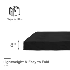 DHP Caden 8 Inch Futon Mattress with Tufted Cover and Recycled Polyester Fill, Full Size, Black