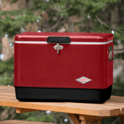 Coleman Vintage 54-Quart Steel Belted Cooler, Red