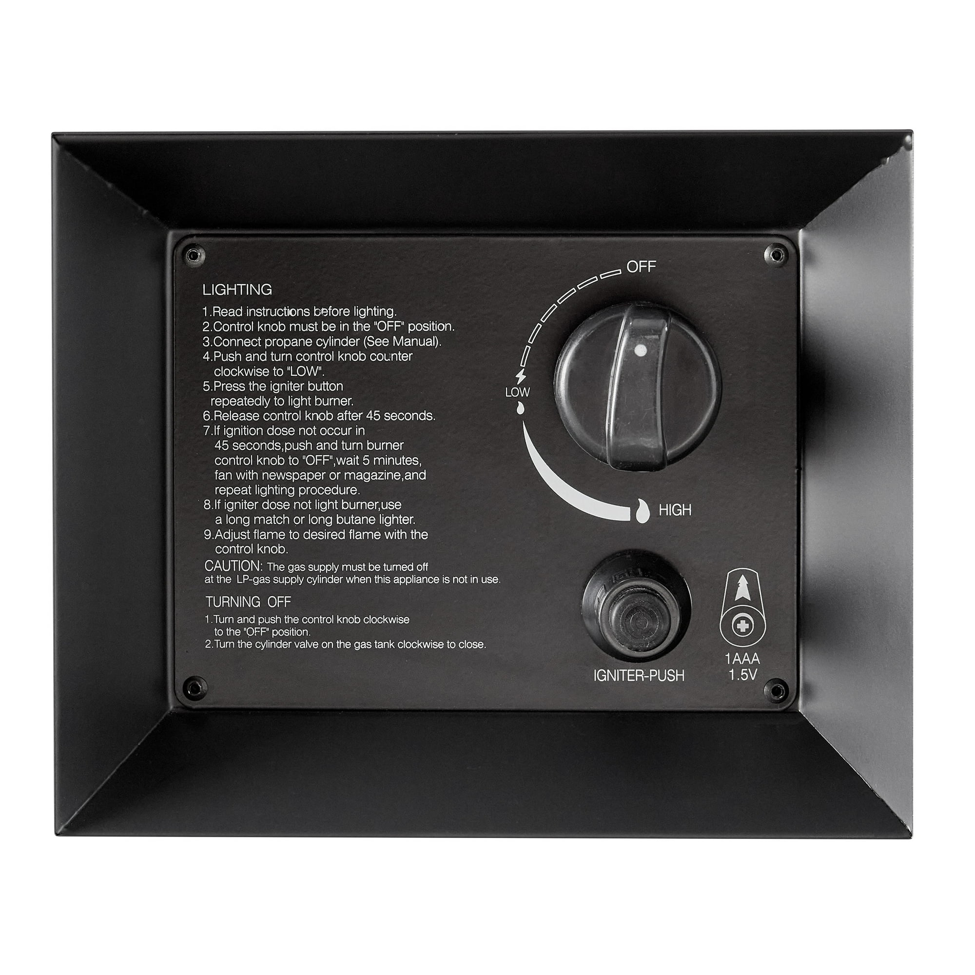 Mainstays Modern Steel Fire Pit Table with Tank Hideaway and Cover, Matte Black