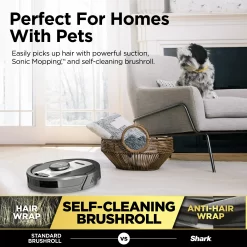 Shark Matrix 2-in-1 Robot Vacuum & Mop with No Spots Missed on Carpets & Hard Floors, Home Mapping, RV2400WD