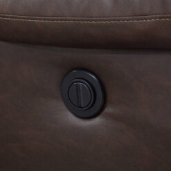 Serta Push-Button Power Recliner with Deep Body Cushions, Brown Faux Leather Upholstery