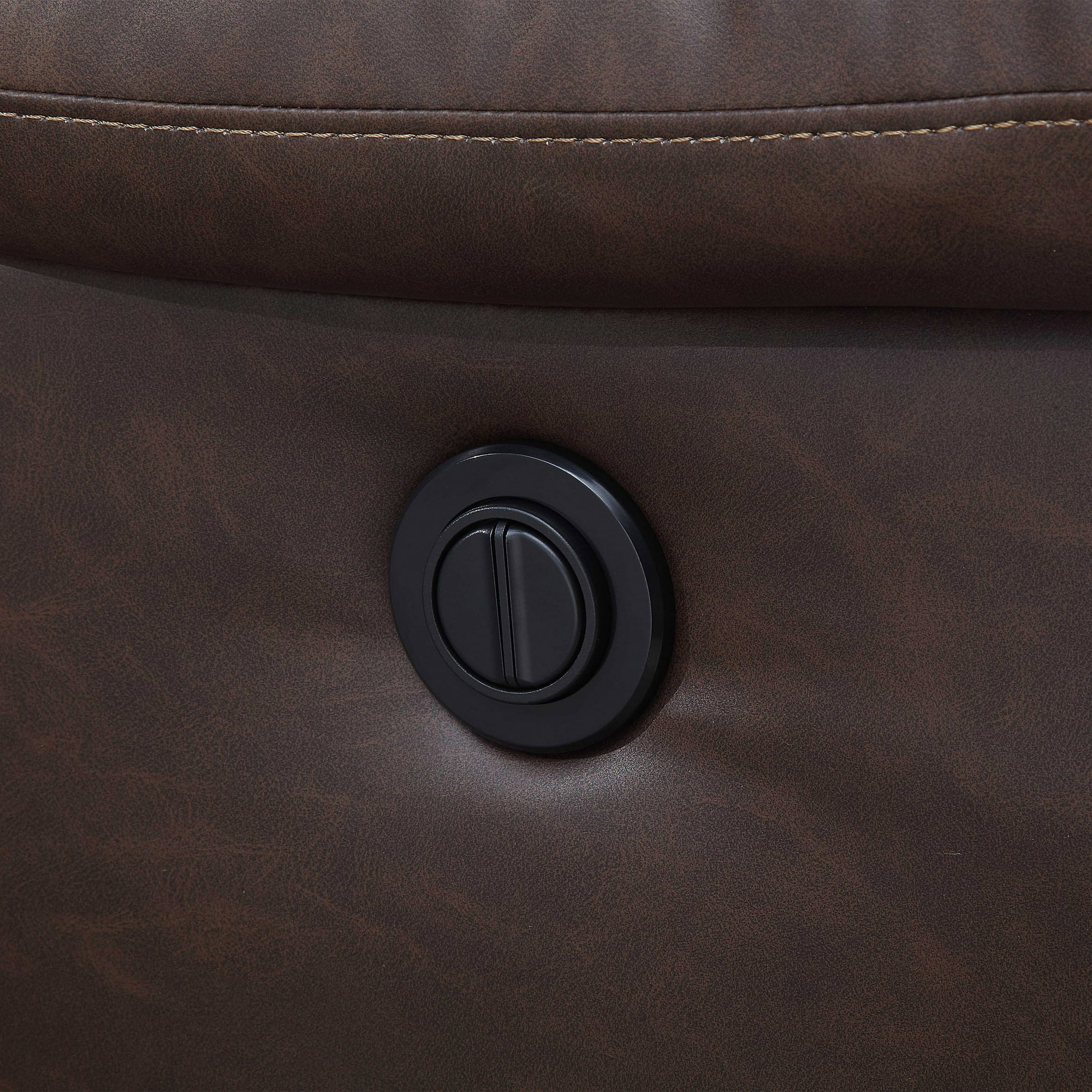 Serta Push-Button Power Recliner with Deep Body Cushions, Brown Faux Leather Upholstery