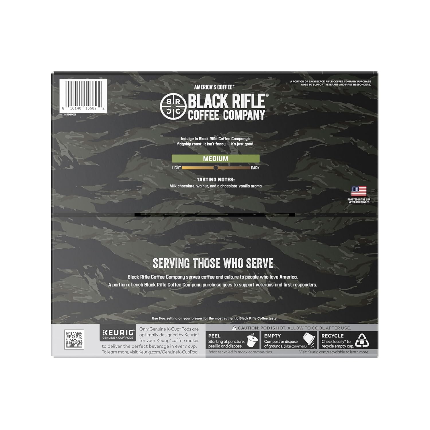 Black Rifle Coffee Company, Single Serve Coffee Pods, Just Black, Medium Roast Coffee Pods, 84 Count