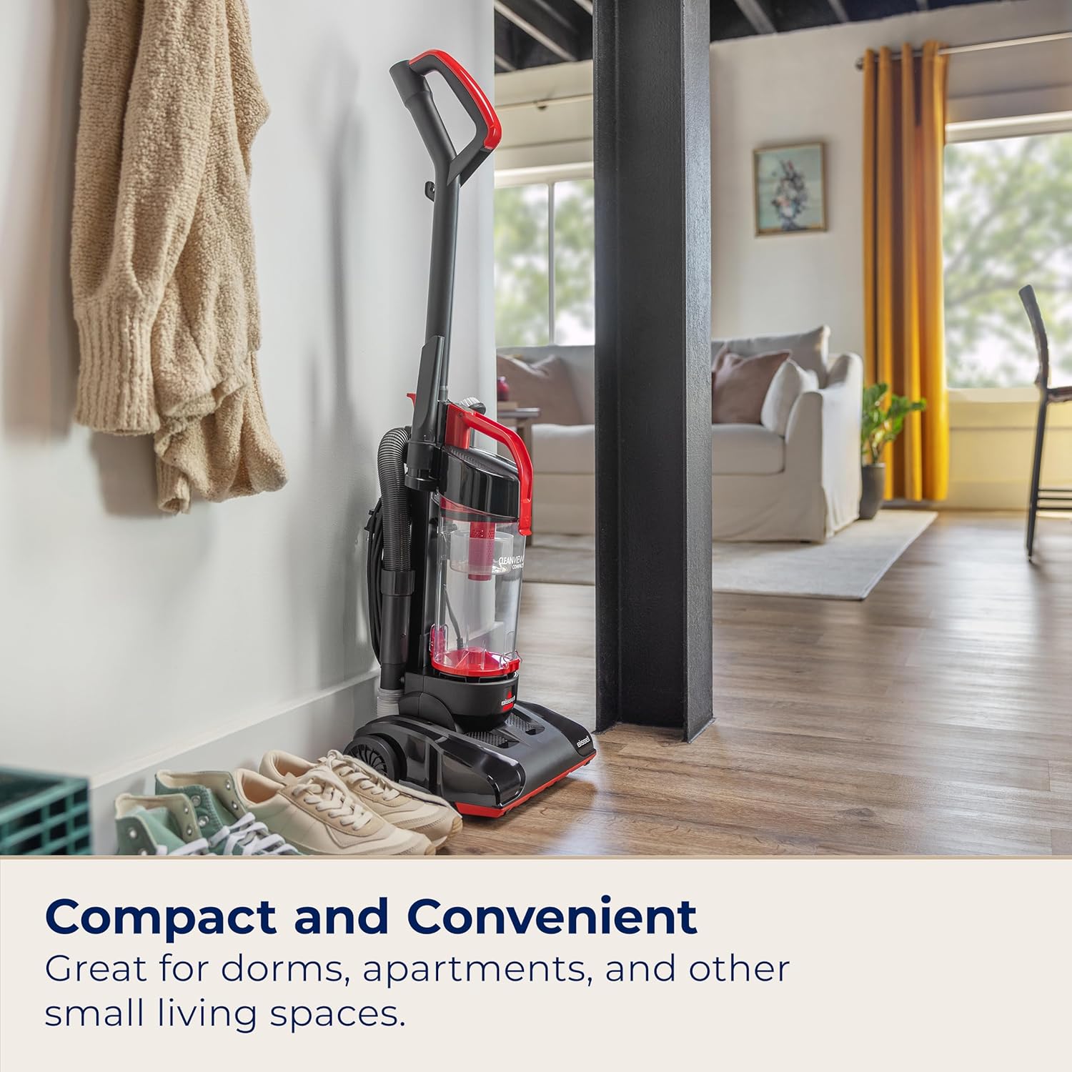 Bissell CleanView Compact Upright Vacuum, Lightweight with Powerful Suction and Removable Extension Wand, 3508