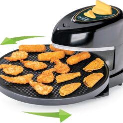 Presto 03434 Pizzaz Plus Rotating Oven - 12-Inch, Countertop Pizza Oven, Nonstick Tray, Easy to Clean, Green/Gold