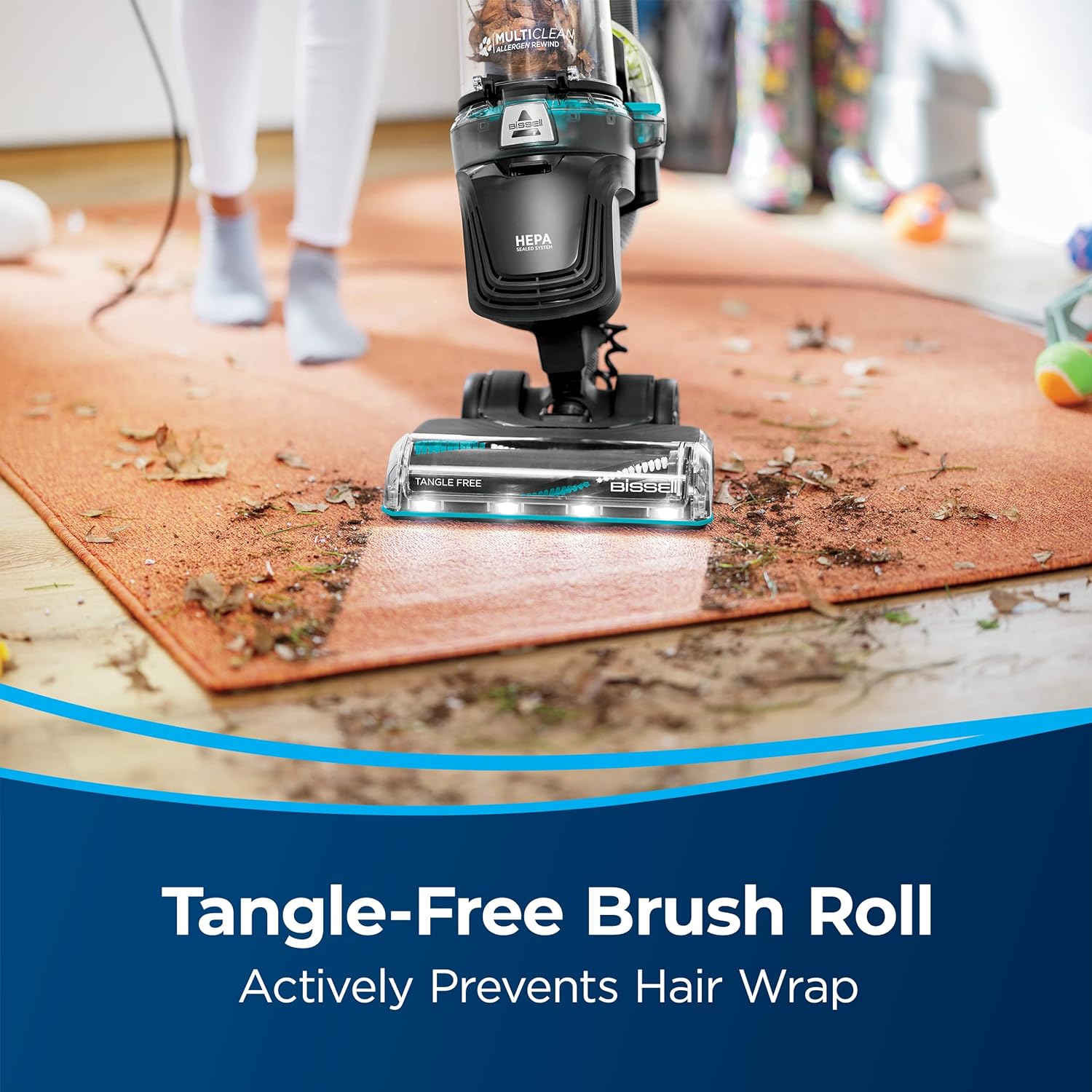 Bissell MultiClean Allergen Rewind Pet Vacuum with HEPA Filter Sealed System, Automatic Cord Rewind, 3402