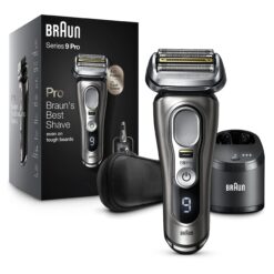 Braun Electric Razor for Men, Series 9 Pro 9465cc Wet & Dry Electric Foil Shaver with ProLift Beard Trimmer, Noble Metal