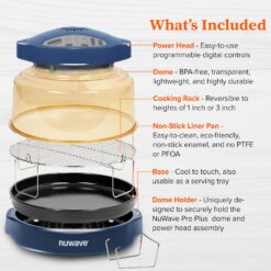 Nuwave Pro Plus 2 Infra-Red Oven, Countertop, Convection, Cook Fresh or Frozen, Tough Power Dome, Deep Blue