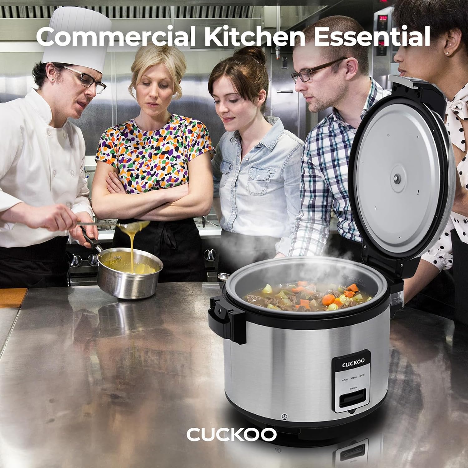 CUCKOO CR-3032 30-Cup (Uncooked), 60-Cup (Cooked) Large Capacity Commercial Rice Cooker & Warmer (Silver/Black)