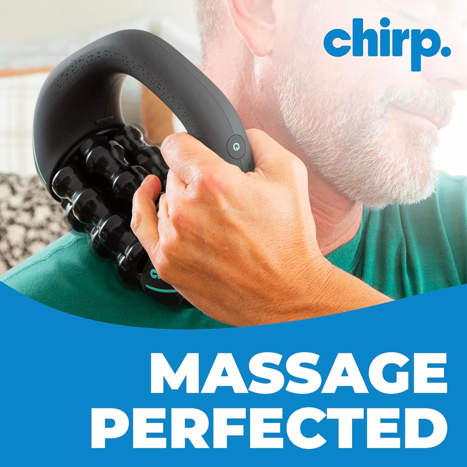Chirp RPM Mini - Rolling Percussive Massager, Percussive Therapy, Whole Body Relief, Deep Tissue and Muscle Recovery, 3-Speed Spin