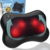 Zyllion Shiatsu Back and Neck Massager with Heat - 3D Kneading Deep Tissue Electric Massage Pillow - Black (ZMA-13)