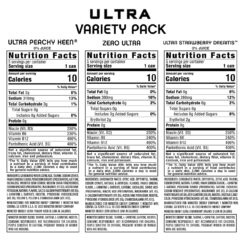 Monster Energy Ultra Variety Pack, Zero Ultra, Ultra Peachy Keen, Ultra Strawberry Dreams, Sugar Free Energy Drink, 16 Ounce (Pack of 15)