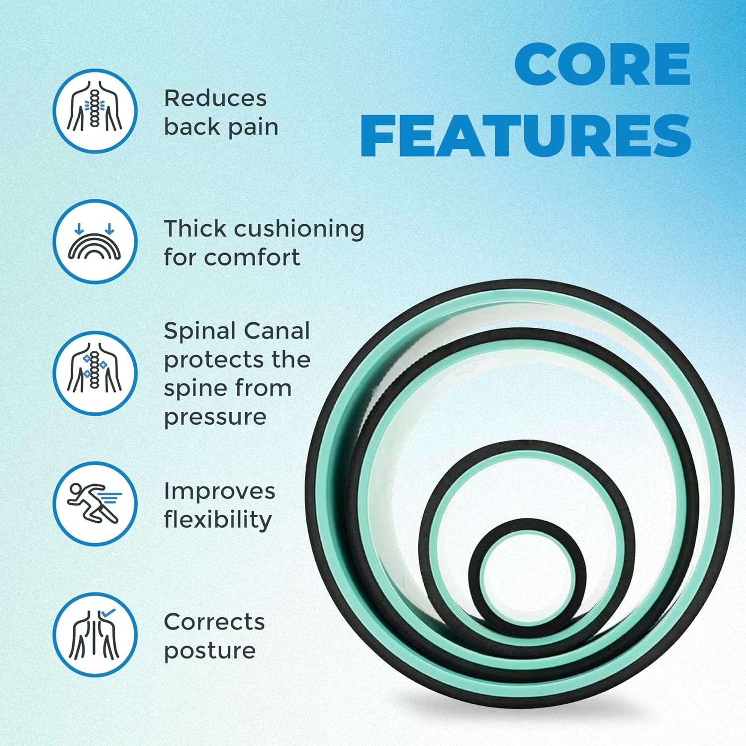 Chirp Wheel Foam Roller - Targeted Back Foam Roller for Neck & Back Pain Relief, Deep Tissue Muscle Massage