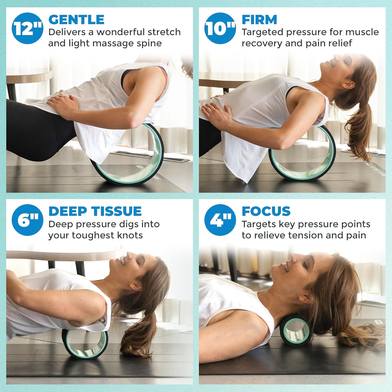 Chirp Wheel Foam Roller - Targeted Back Foam Roller for Neck & Back Pain Relief, Deep Tissue Muscle Massage