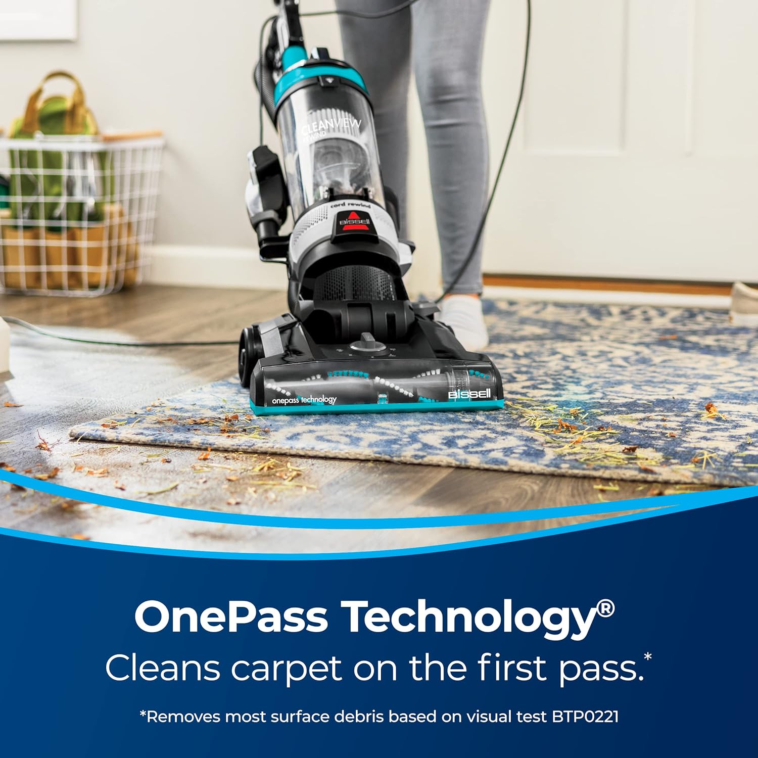 Bissell CleanView Rewind Upright Bagless Vacuum with Automatic Cord Rewind & Active Wand, 3534