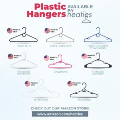 Neaties Heavy Duty Plastic Clothes Hangers Bulk, Jacket Coat Hangers, Thick Plastic Hanger for Closet and Clothing Hangars (36pk Black)
