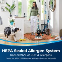 Bissell MultiClean Allergen Rewind Pet Vacuum with HEPA Filter Sealed System, Automatic Cord Rewind, 3402