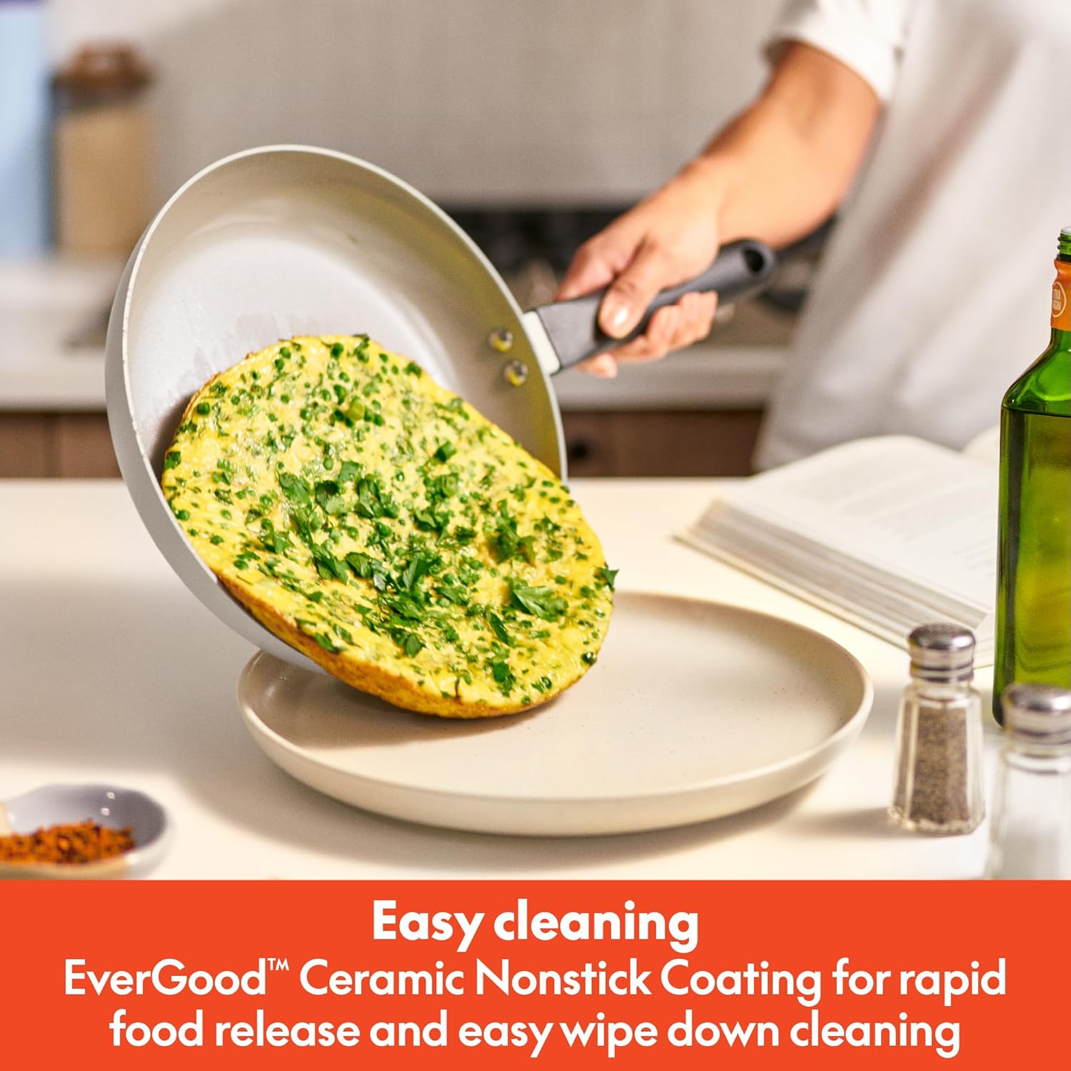 bella 21 Piece Kitchen Set with EverGood Ceramic Nonstick Coating, Dishwasher & Oven Safe, All Stovetops Compatible, Tempered Glass Lids & Cool Touch Handles, Oatmilk