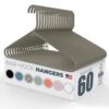 Neaties Strong Plastic Clothes Hangers Bulk, Laundry Clothes Hanger, Coat Hangers Plastic (60pk Gray)
