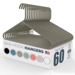 Neaties Strong Plastic Clothes Hangers Bulk, Laundry Clothes Hanger, Coat Hangers Plastic (60pk Gray)