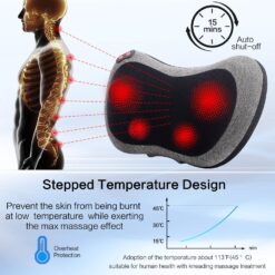 Papillon Shiatsu Back and Neck Massager with Heat, Deep Tissue Kneading, Electric Massage Pillow