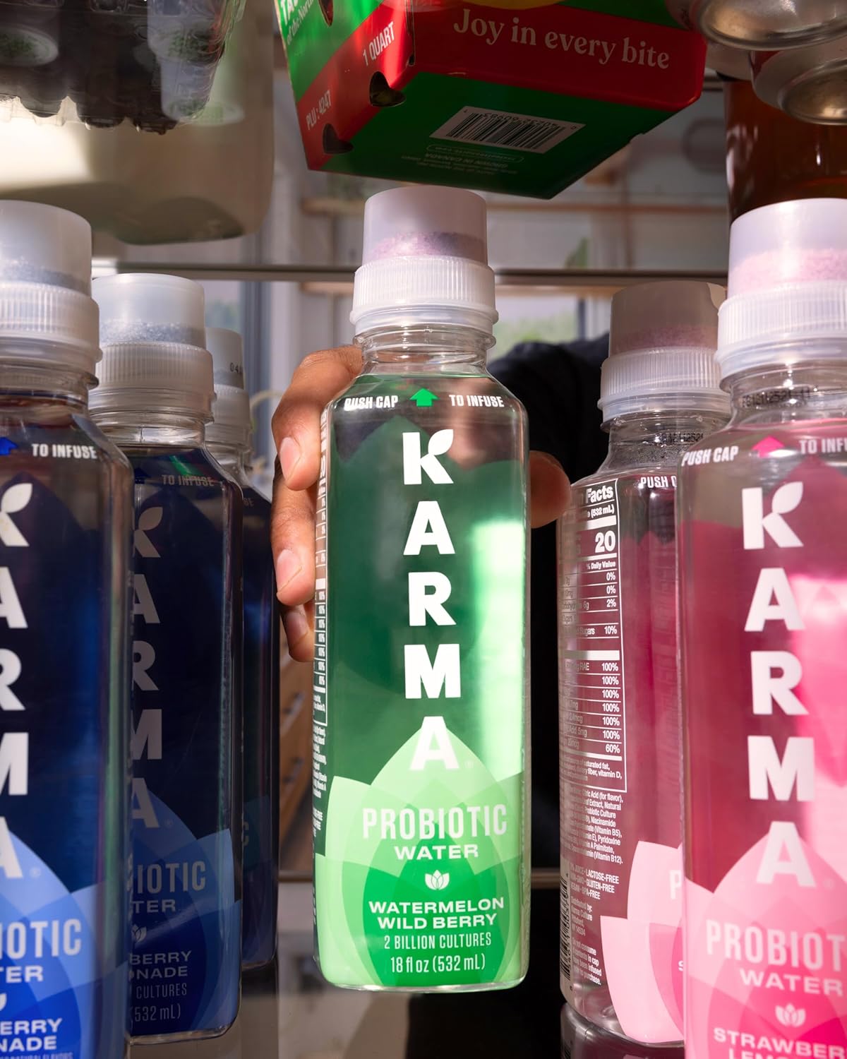 Karma Probiotic Water - 12 Pack, Peach Lemonade Drink - Immune & Gut Health Support